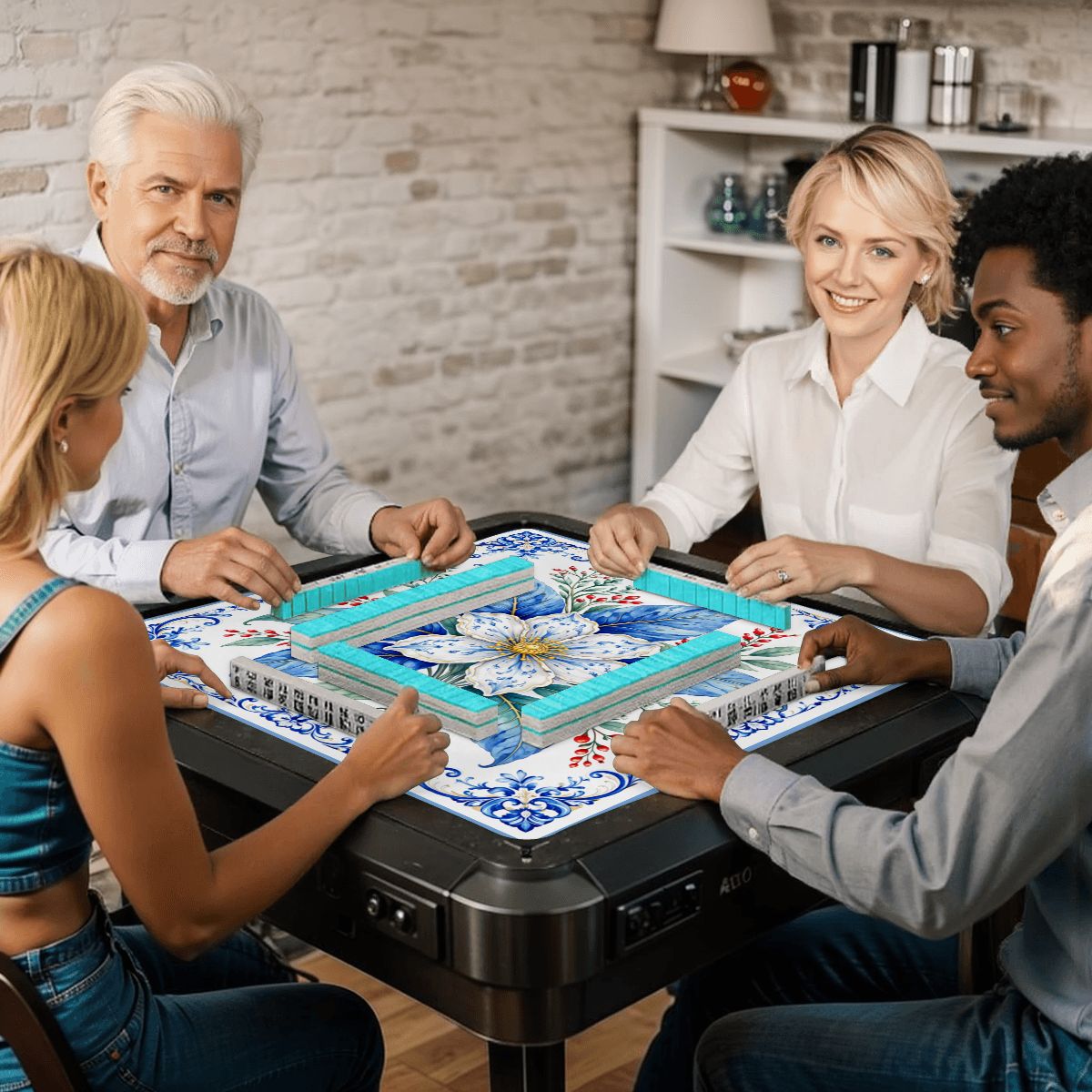 Porcelain Tobacco Garden  Mahjong Mat