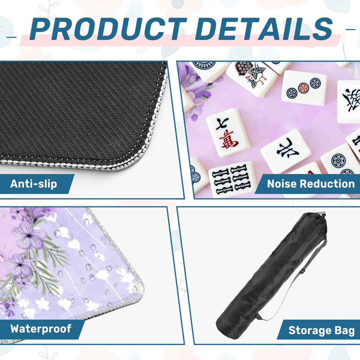 Lovely Lilac, Pale Pastel Purple Mahjong Mat