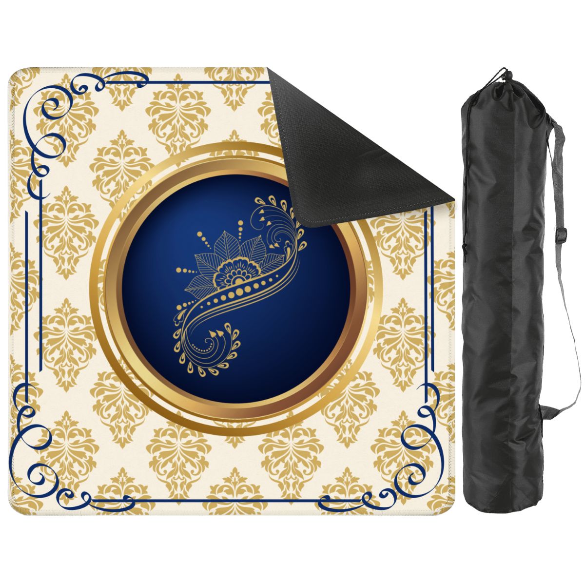Art Deco Golden Gilded Brocade Mahjong Mat