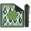 Ikat Watercolor Blue And Green Mahjong Mat