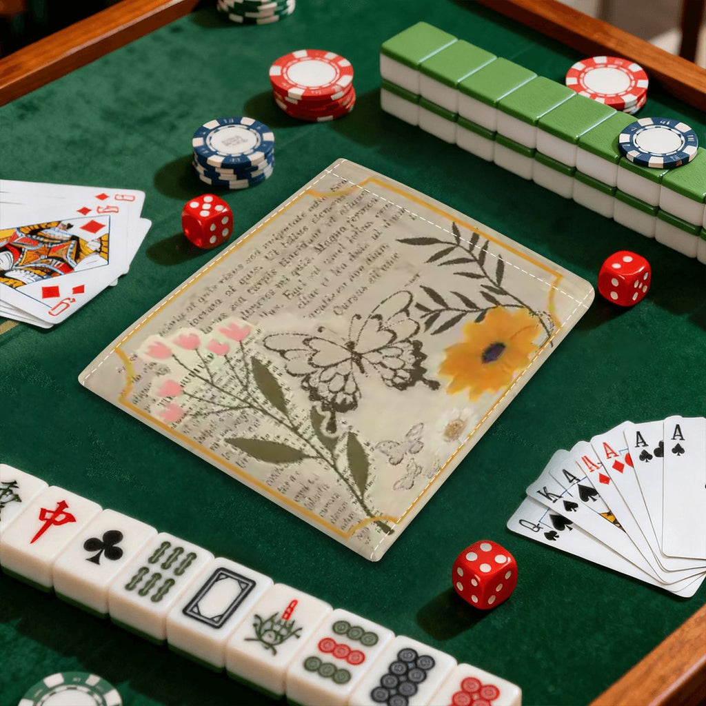 The Vintage Heirloom Butterfly Scrapbook Garden 4 Mahjong Card Holder with Line Finder