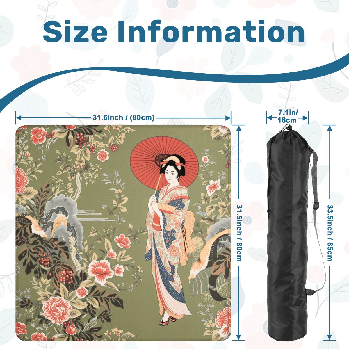 Japanese Floral Geisha Girl Mahjong Mat