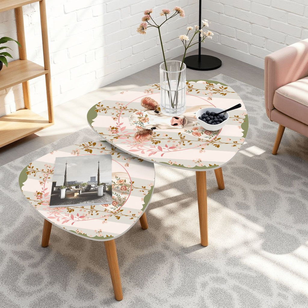 Country Farmhouse, Floral Cow Preppy Garden Room Modern Boho Nesting Tables