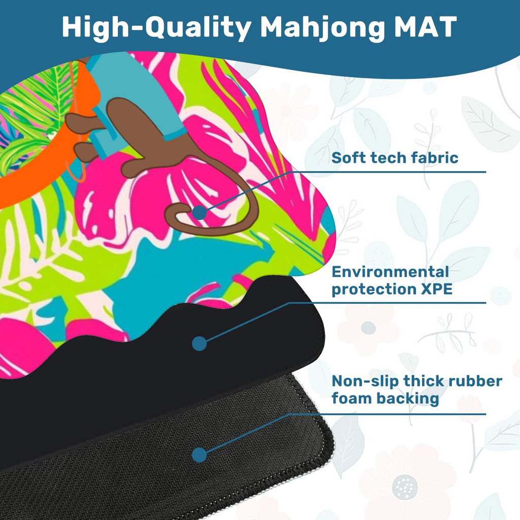 Scalloped Mahjong Mat Lime In The Coconut Monkey Mat