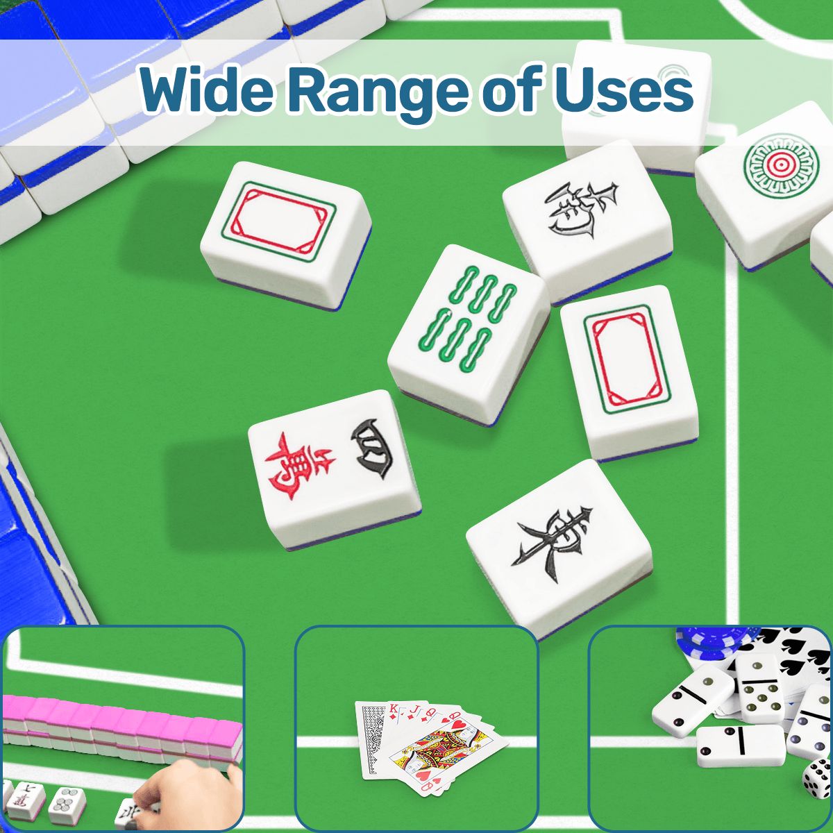 Plain And Simple Green Minimalist Mahjong Mat