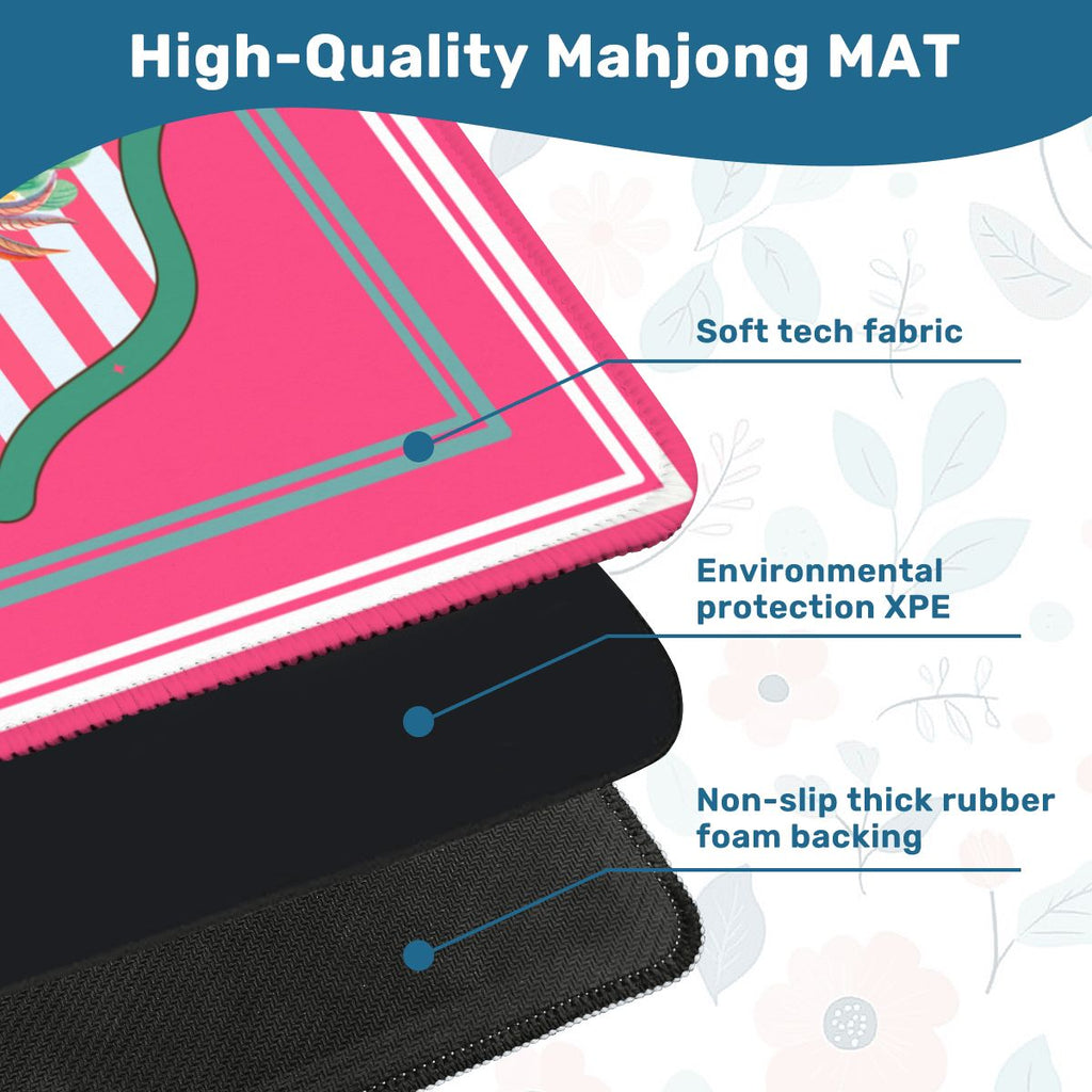 Pretty As A Peacock Hot Pink Mahjong Mat