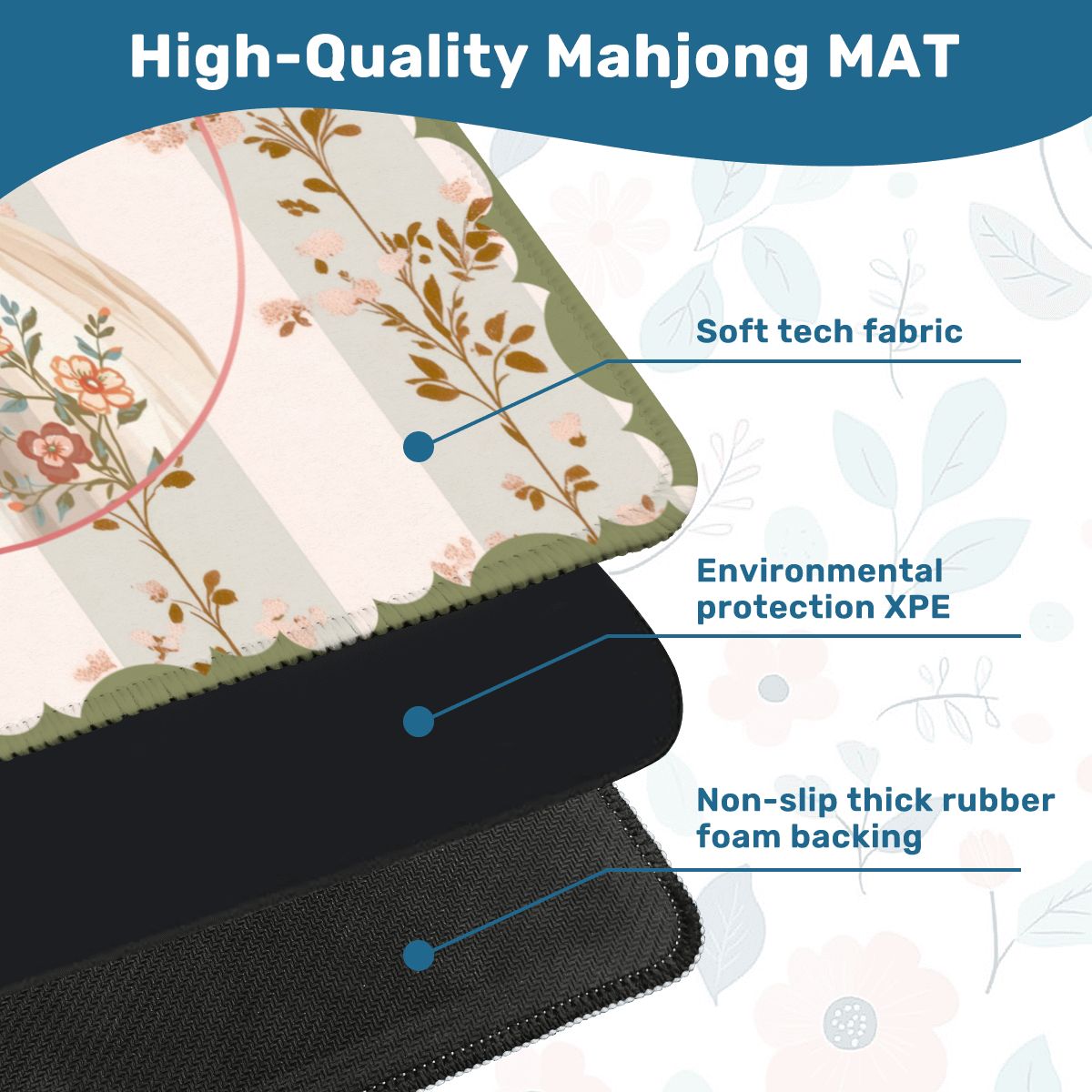Laugh Until The Cows Come Home Floral Preppy Mahjong Mat