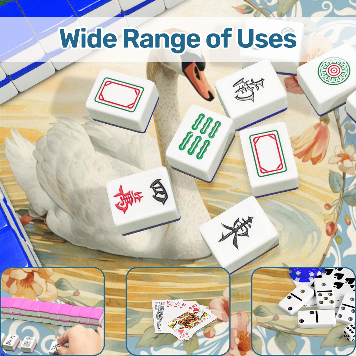 On Golden Pond Swan Mahjong Mat