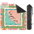 California Dreaming State Pride Modern Coral, Green Pink Preppy Mahjong Mat