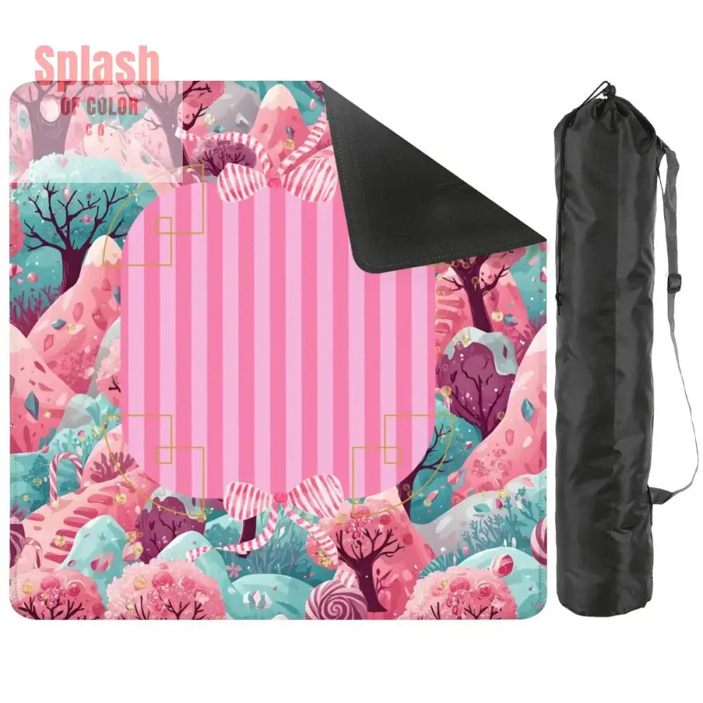 Candy Landville, Magical Pink, Purple Aqua Mahjong Mat