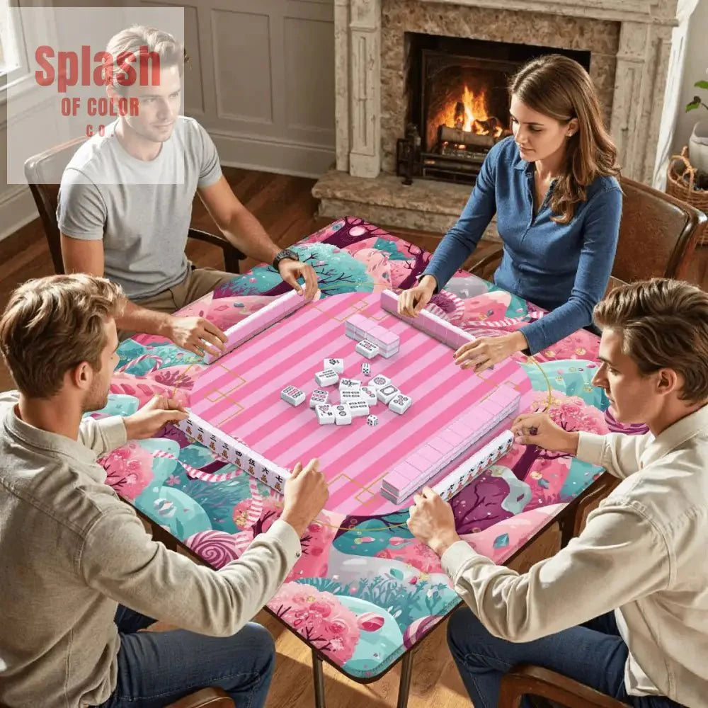 Candy Landville, Magical Pink, Purple Aqua Mahjong Mat
