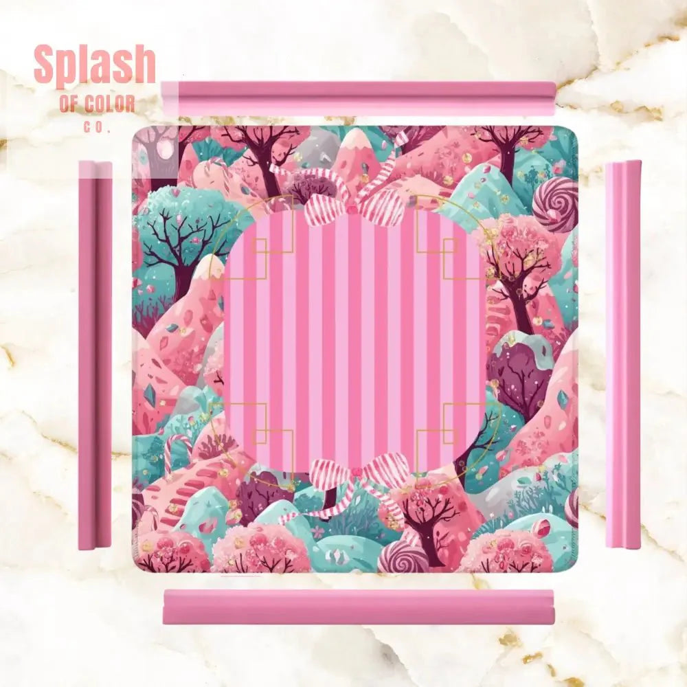 Candy Landville, Magical Pink, Purple Aqua Mahjong Mat