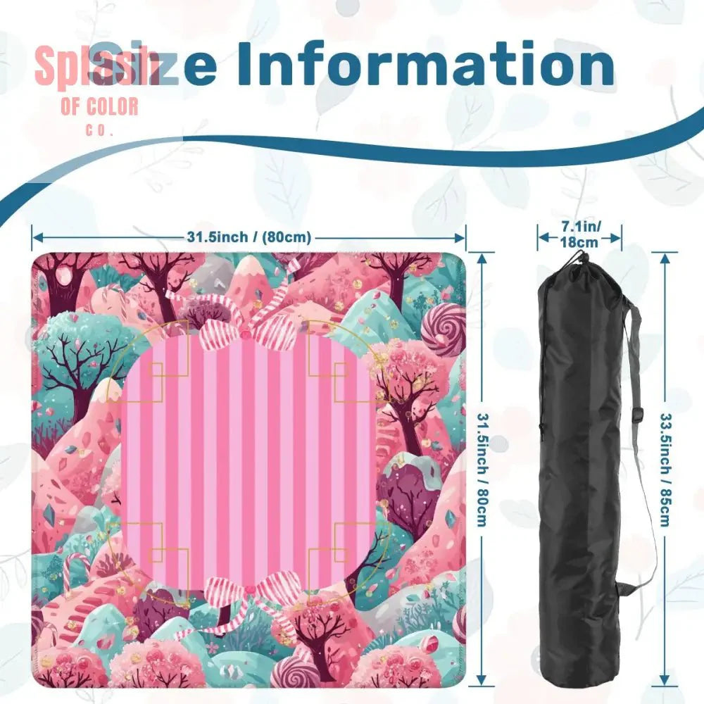 Candy Landville, Magical Pink, Purple Aqua Mahjong Mat