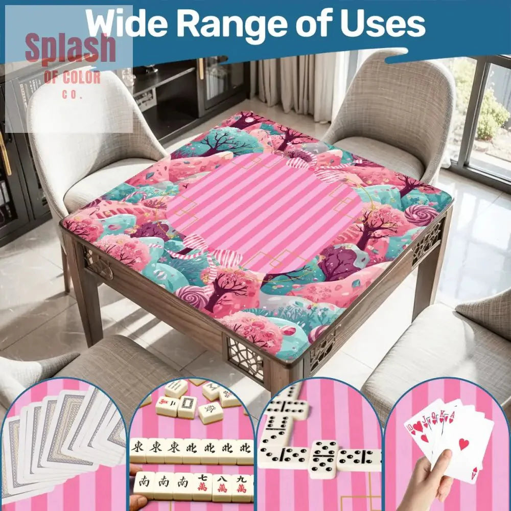 Candy Landville, Magical Pink, Purple Aqua Mahjong Mat