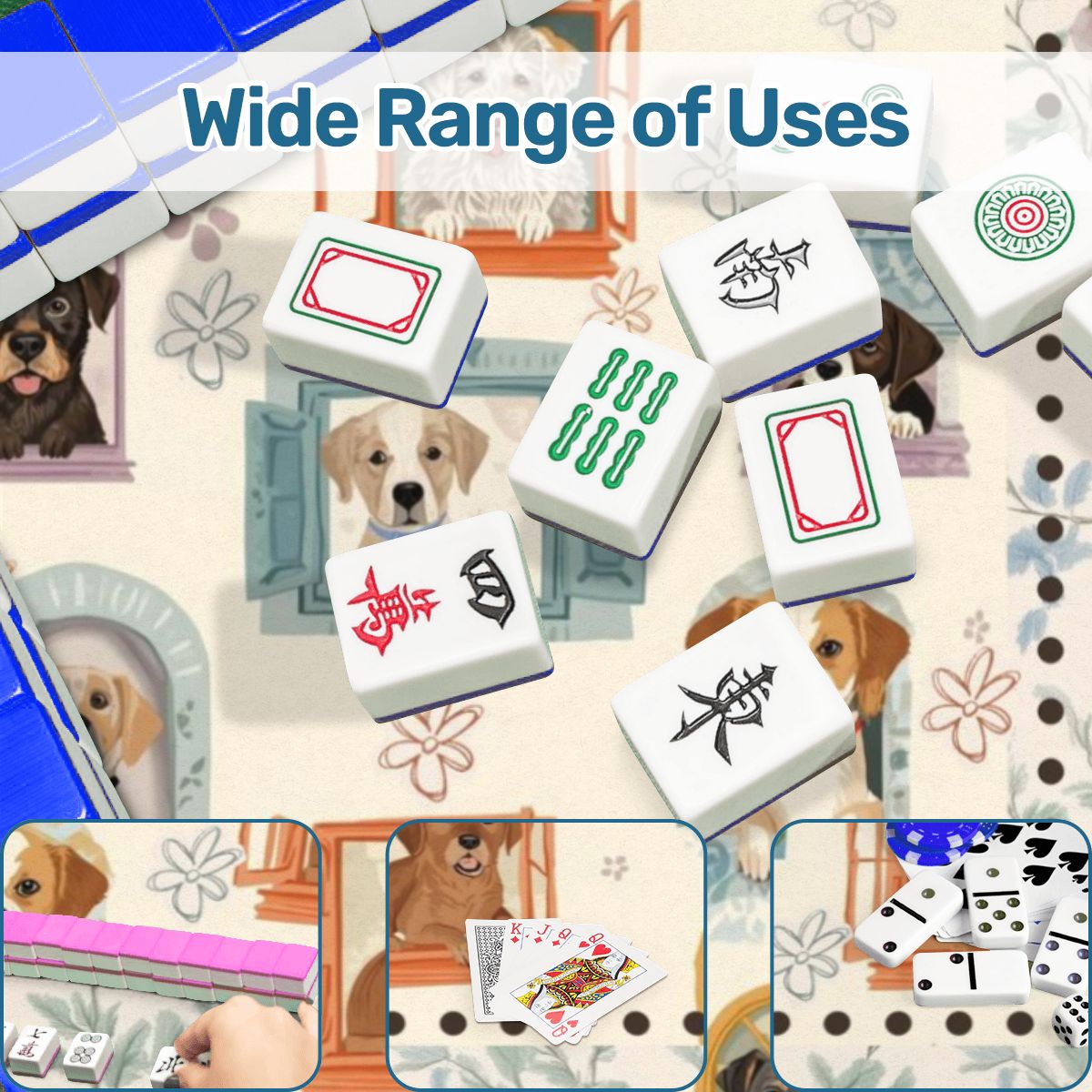 Who Let The Dogs Out Whimsical Dog Mahjong Mat
