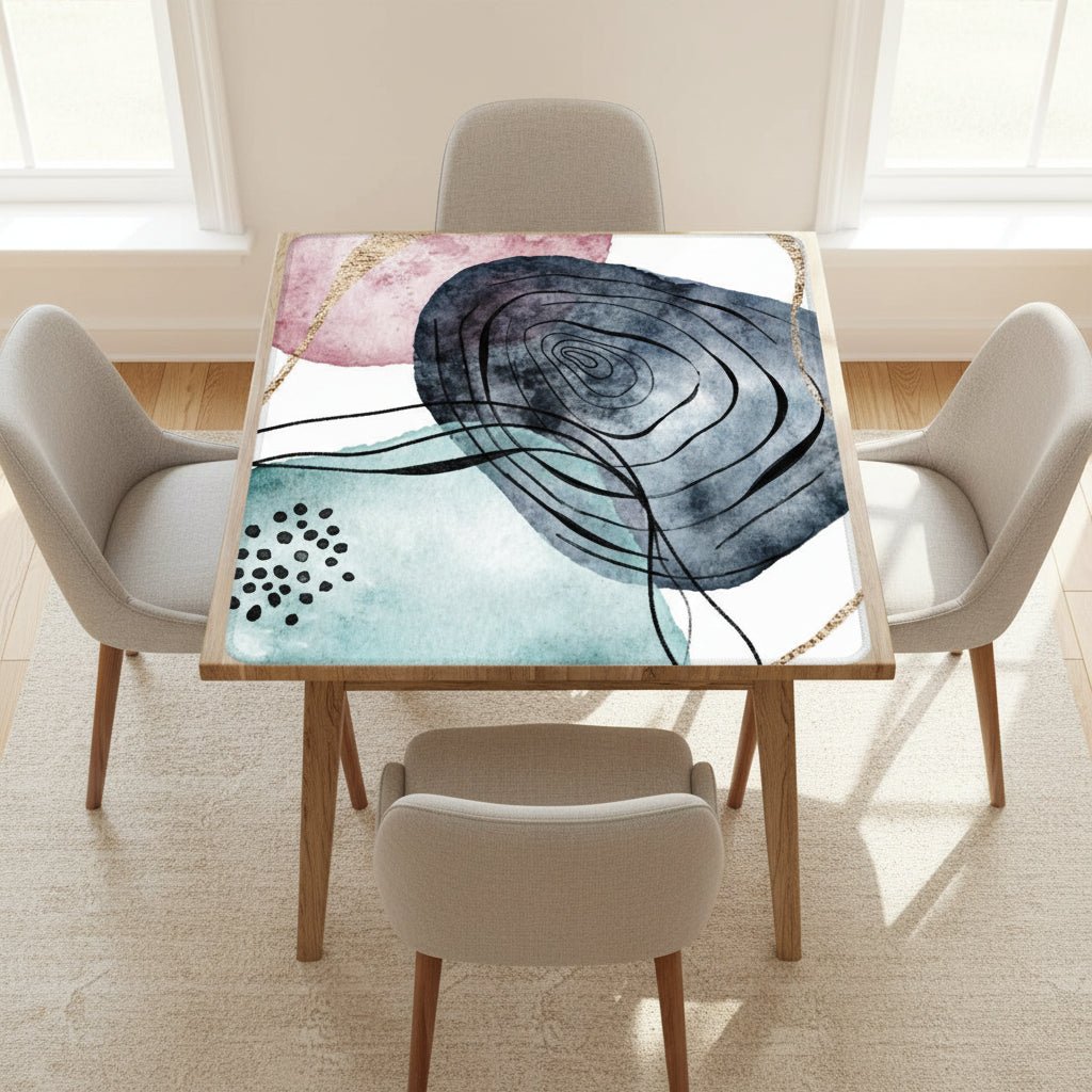 Bohemian Abstract Watercolor Mahjong Mat