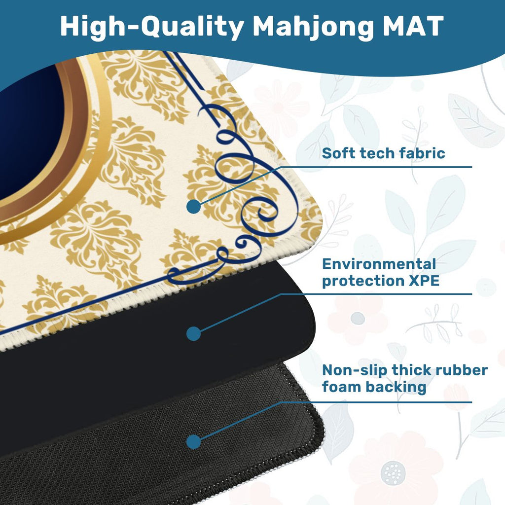 Art Deco Golden Gilded Brocade Mahjong Mat