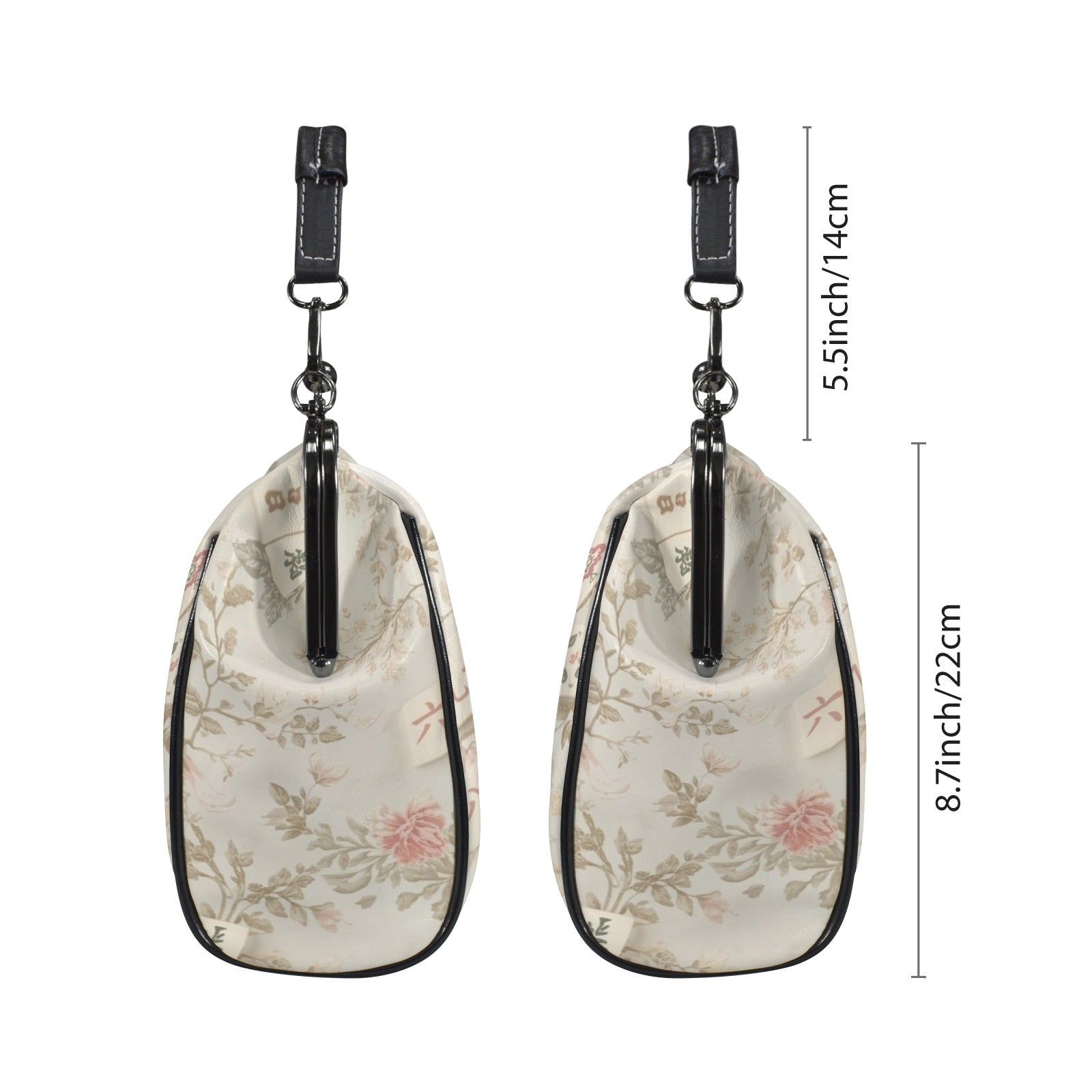 Vintage Floral Mahjong Lover Preppy Kisslock Crossbody Shoulder Bag