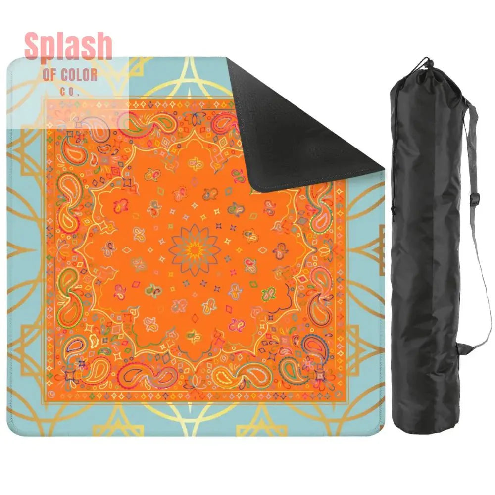 Celestial Glow Up Orange, Blue Mahjong Mat