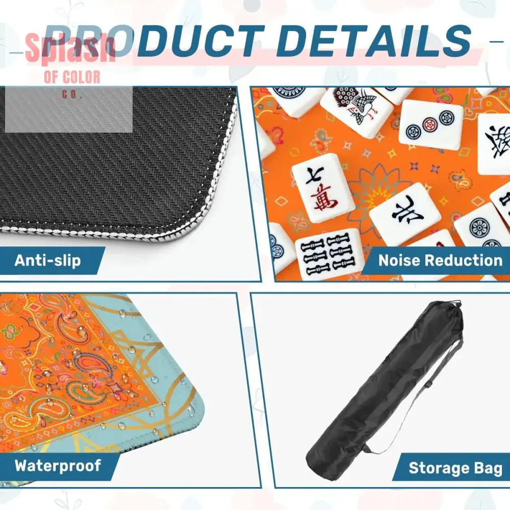 Celestial Glow Up Orange, Blue Mahjong Mat