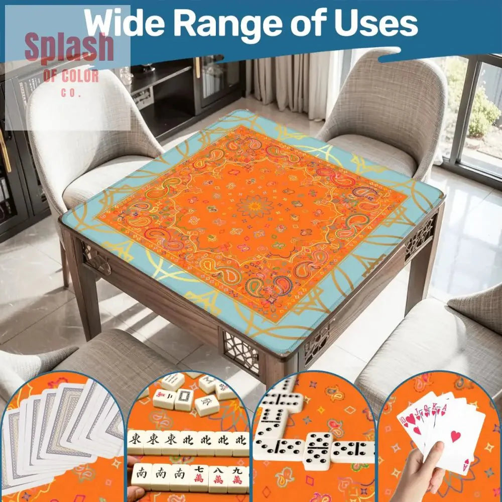 Celestial Glow Up Orange, Blue Mahjong Mat