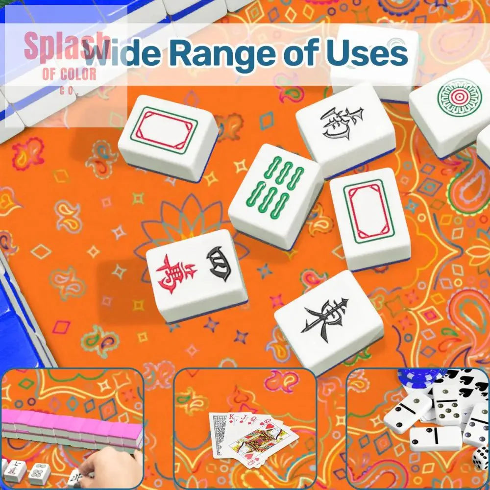 Celestial Glow Up Orange, Blue Mahjong Mat