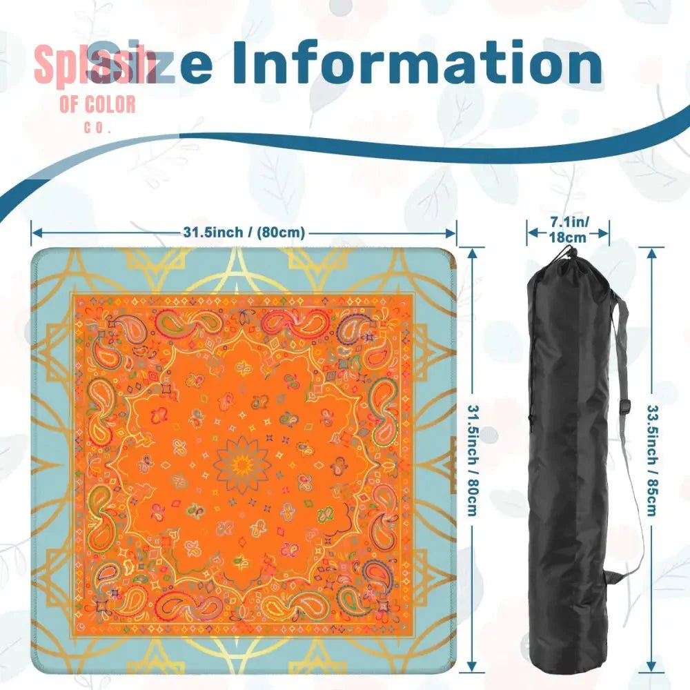 Celestial Glow Up Orange, Blue Mahjong Mat
