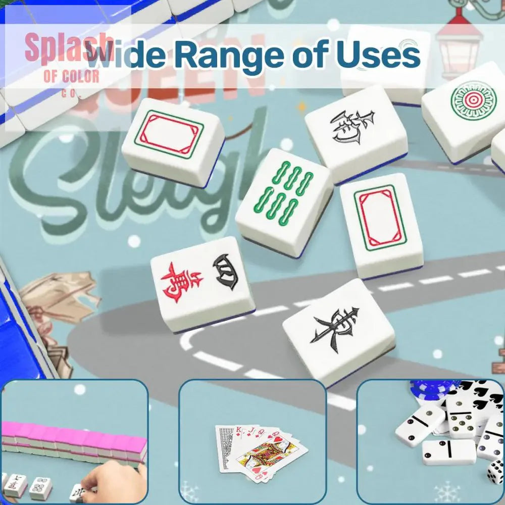 Christmas Mahjong Mat, Funny Sleigh Queen Sleigh Holiday Game Mat
