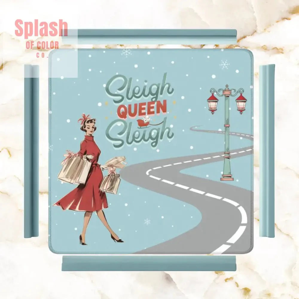 Christmas Mahjong Mat, Funny Sleigh Queen Sleigh Holiday Game Mat