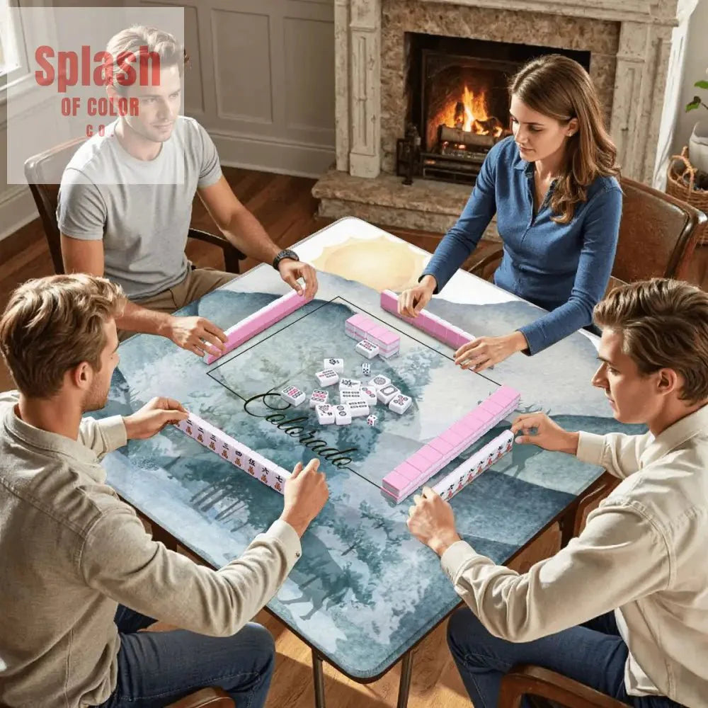 Colorado State Pride Snow Covered Mountains Mahjong Mat