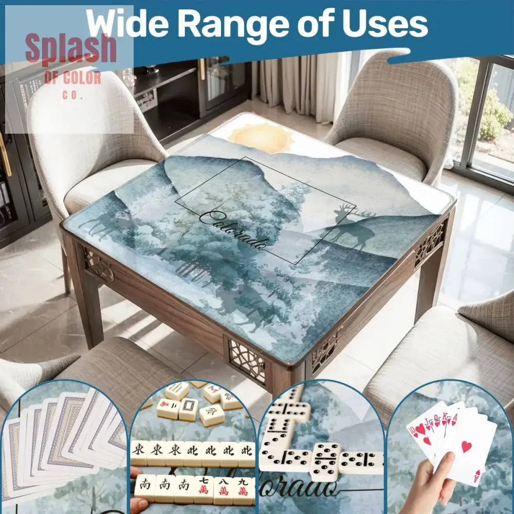 Colorado State Pride Snow Covered Mountains Mahjong Mat