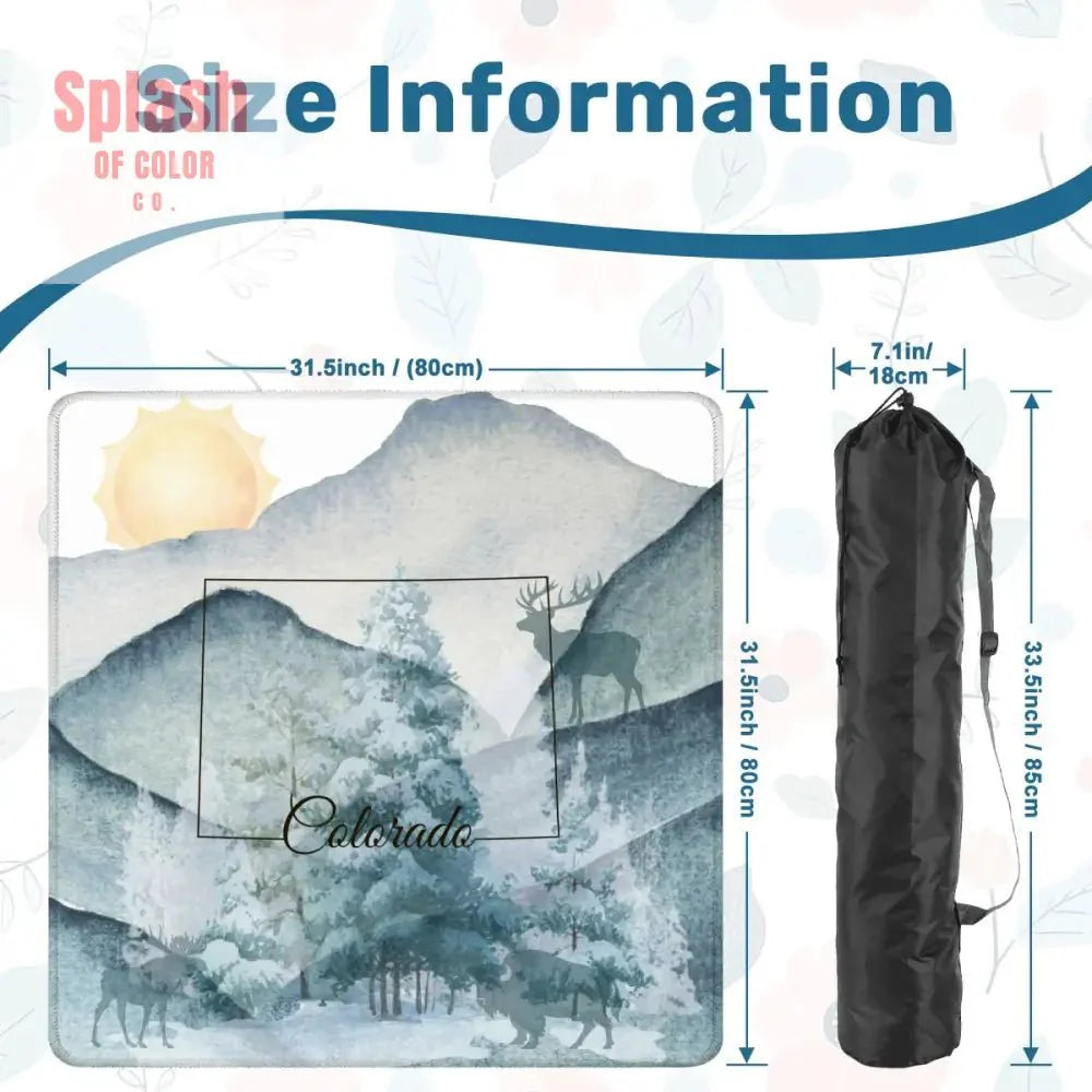 Colorado State Pride Snow Covered Mountains Mahjong Mat