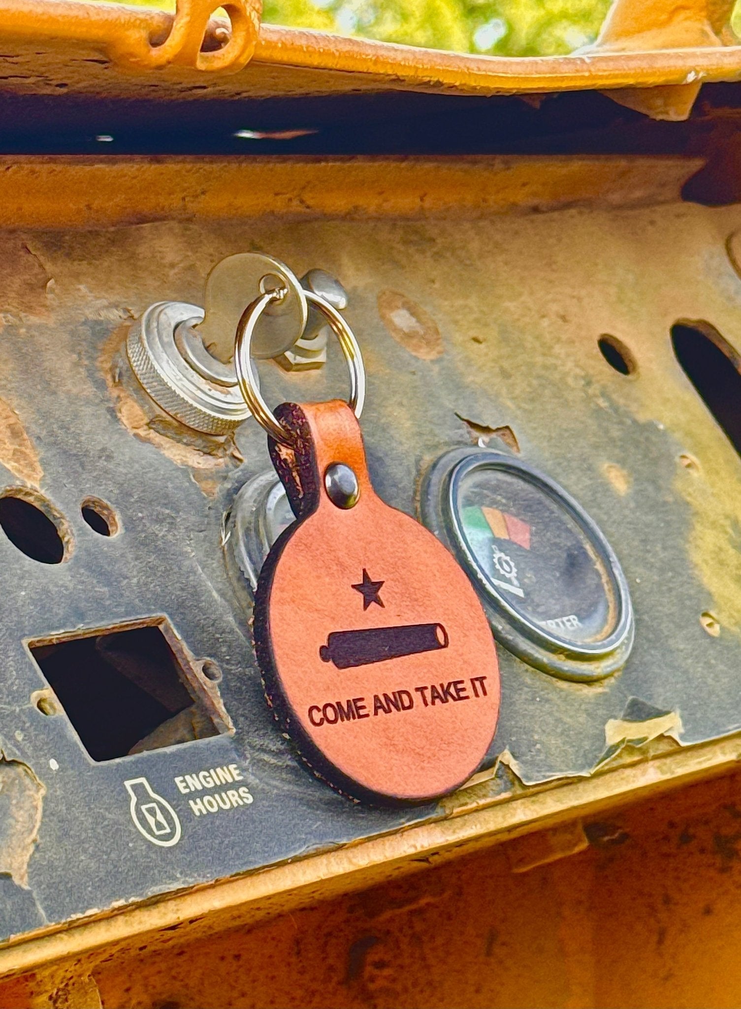 Come and Take It Leather Keychain