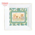 Fynny Dogs Playing Mahjong Floral Dessert Appetizer Party Plates