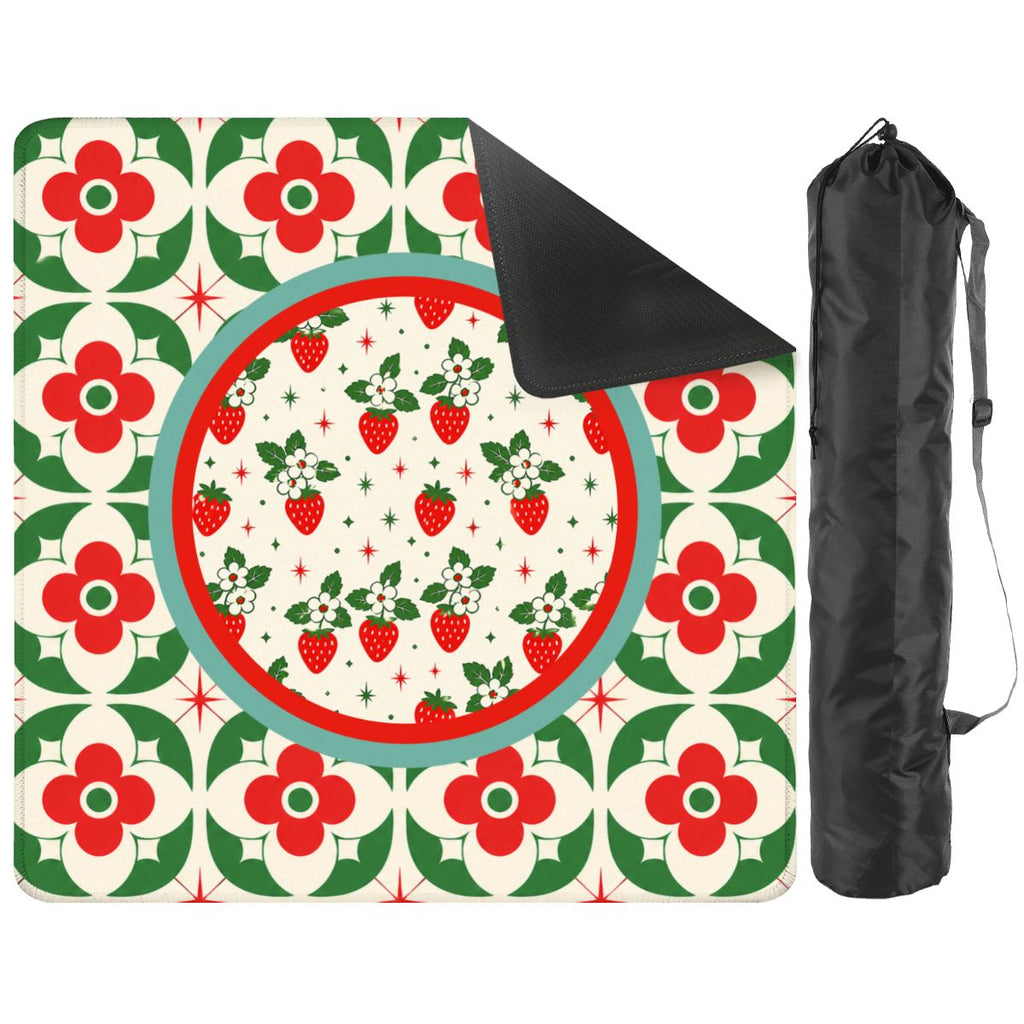 The Bloom-a-Rama Red And Green Mahjong Mat