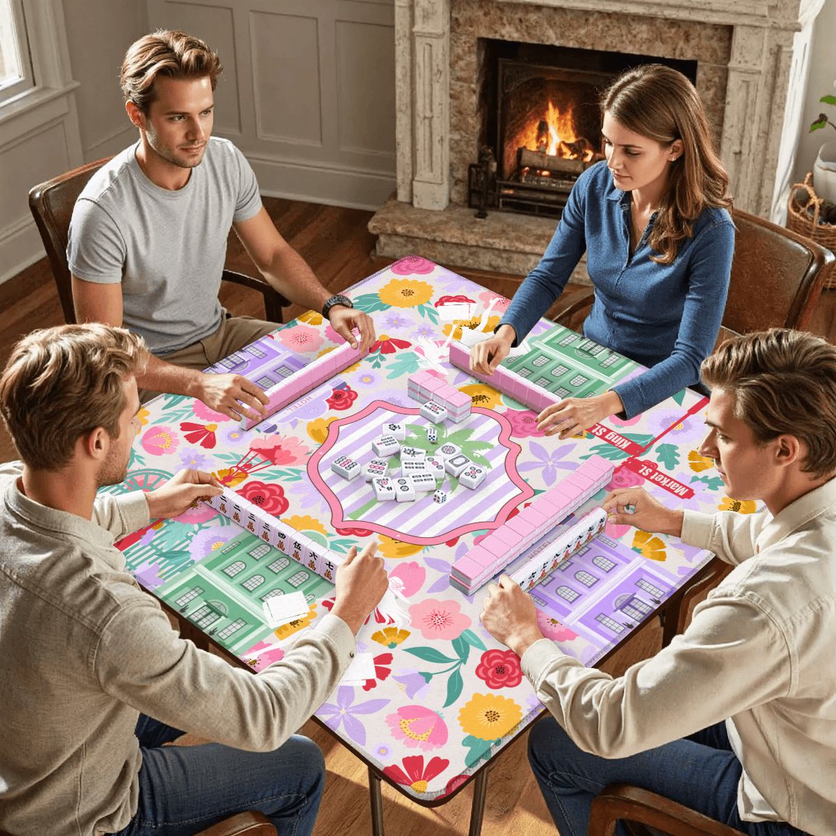 Charleston South Carolina Preppy Pastel Mahjong Mat 33"x33