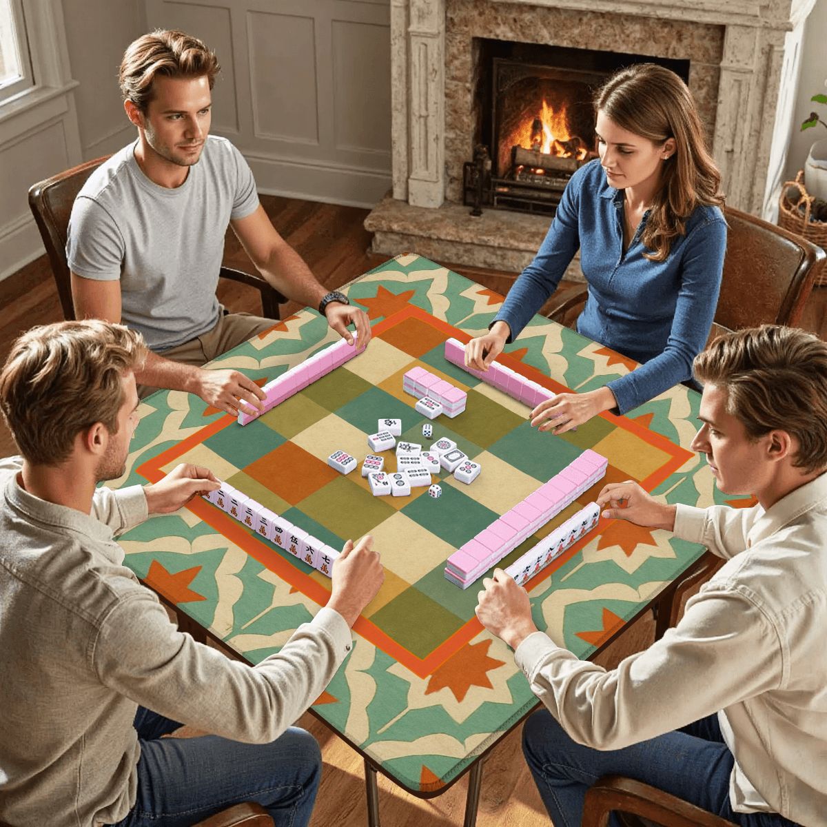 Modcentric Geometric Mahjong Mat