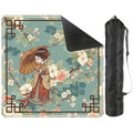 April Showers Asian Geisha Cherry Blossoms Vintage Inspired Mahjong Mat