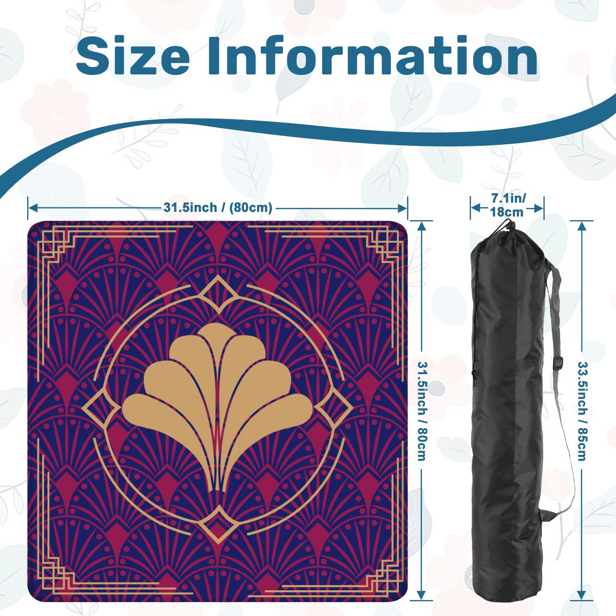 Art Deco Mahjong Mat, Blue Burgundy Gold Gilded