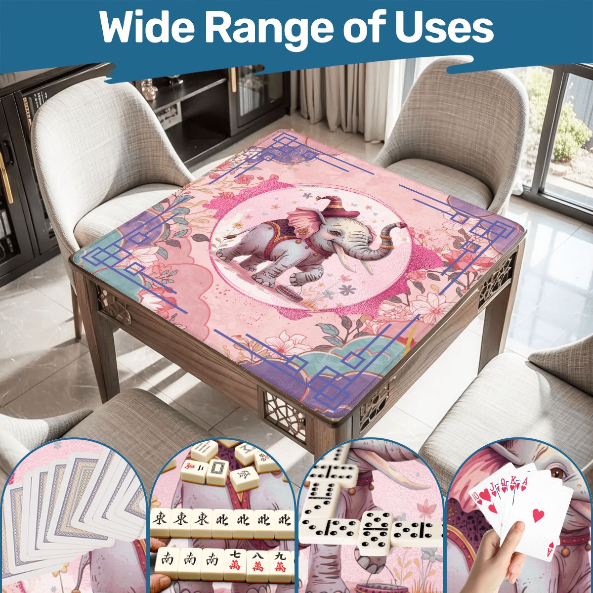 Tilley Tusk Magical Asian Garden Elephant Mahjong Mat