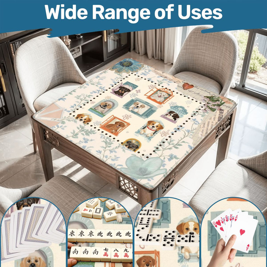 Who Let The Dogs Out Whimsical Dog Mahjong Mat