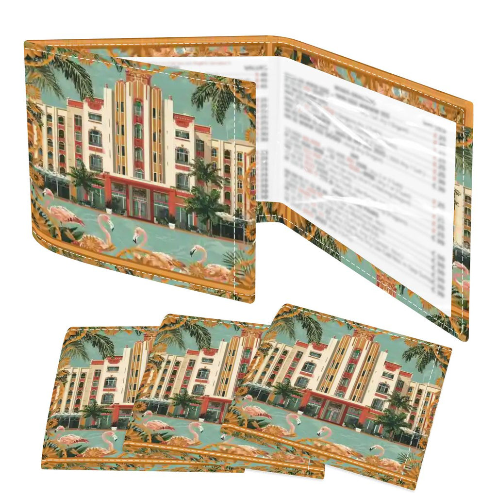 Old World Florida, Art Deco Flamingo Row 4 Mahjong Card Holder with Line Finder