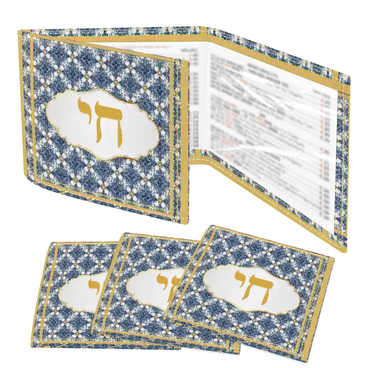 Chai Royal Jewish Lucky Number 18 4 Mahjong Card Holder with Line Finder