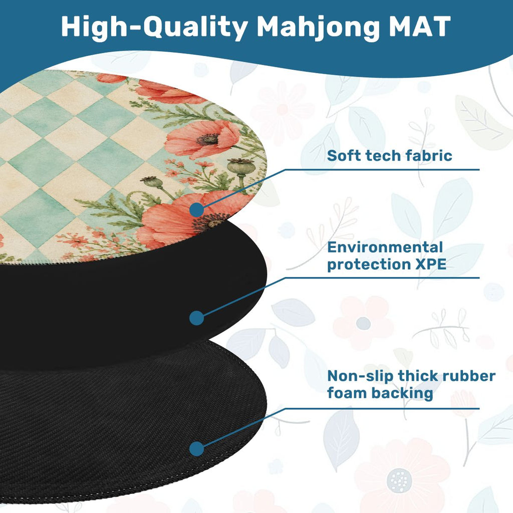 Harlequin Romance Poppy Play Round Mahjong Mat