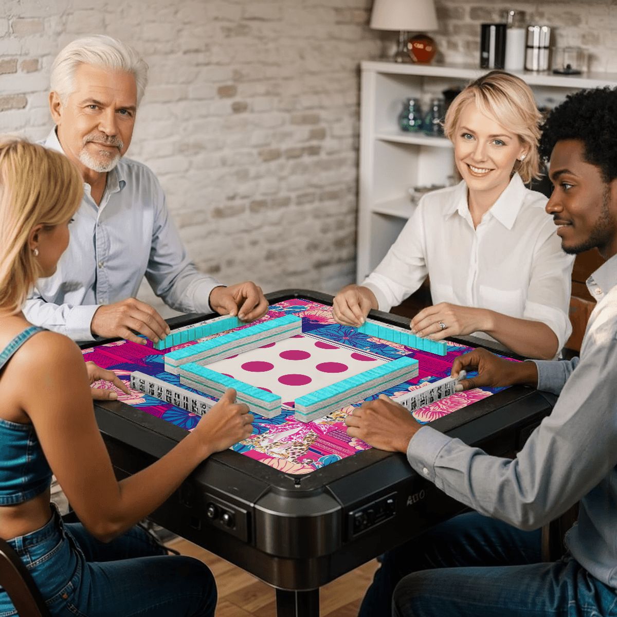 Cheetah Dynasty Pink Pagoda Mahjong Mat
