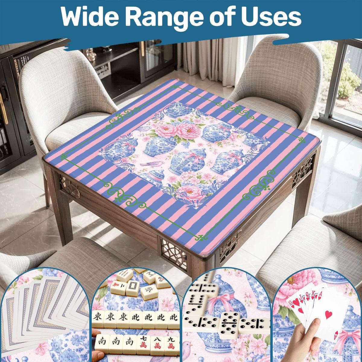 The Ginger Jar Garden Chinoiserie Preppy Mahjong Mat