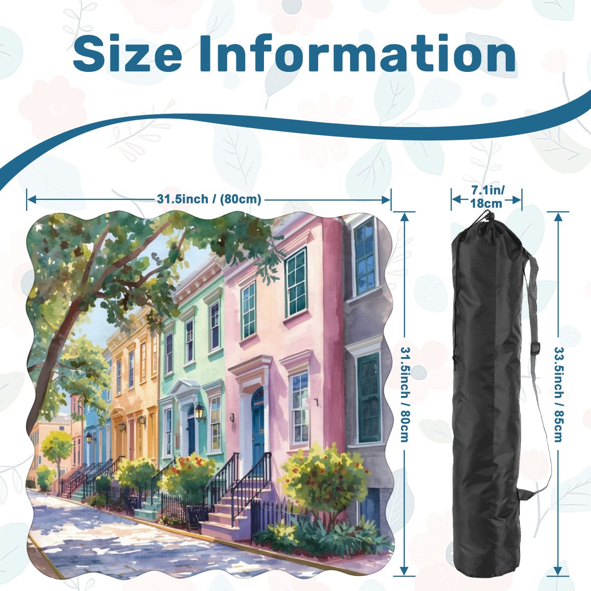 Charleston South Carolina Rainbow Row Dainty Scalloped Mahjong Mat