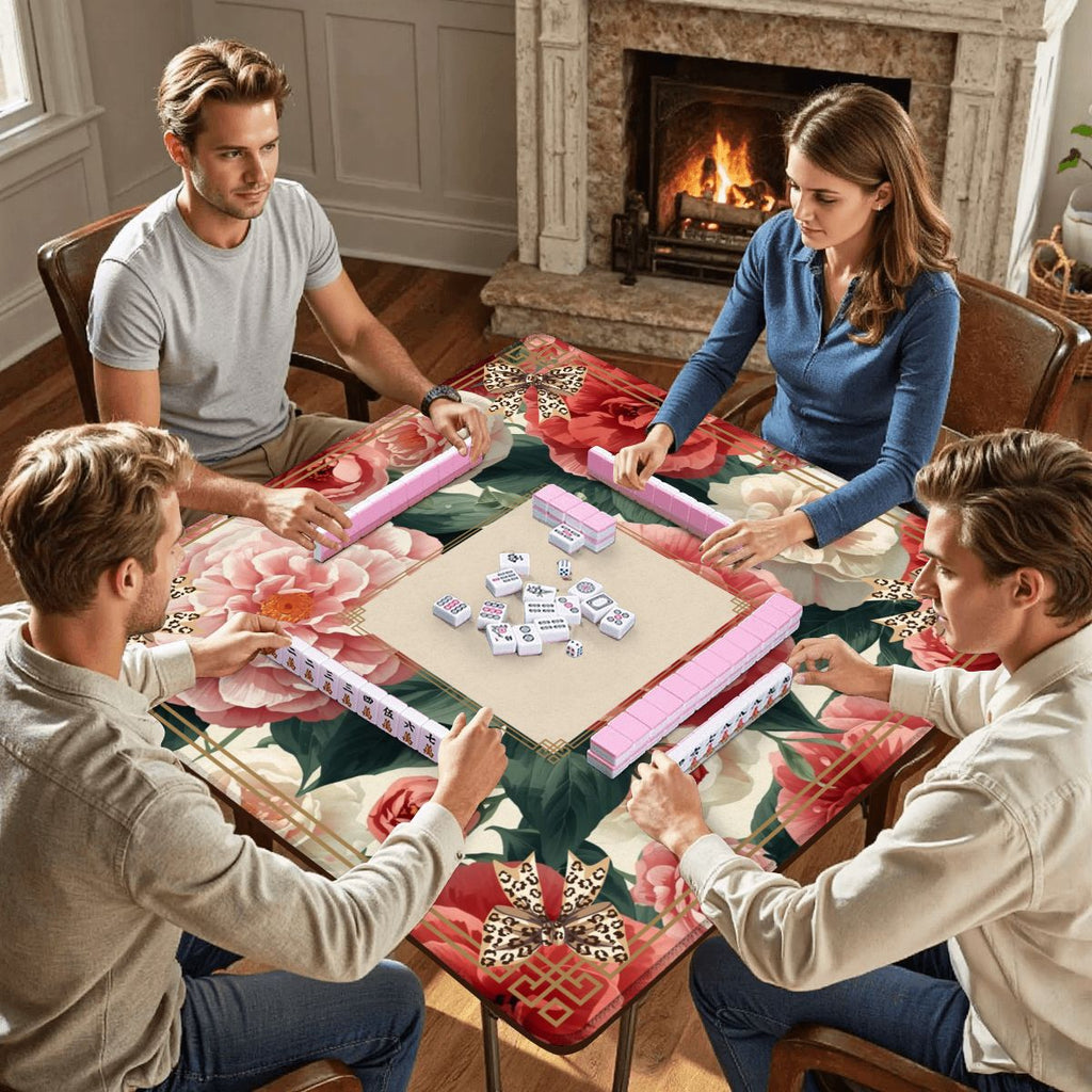 Southern Floral Camellias In Bloom Mahjong Mat