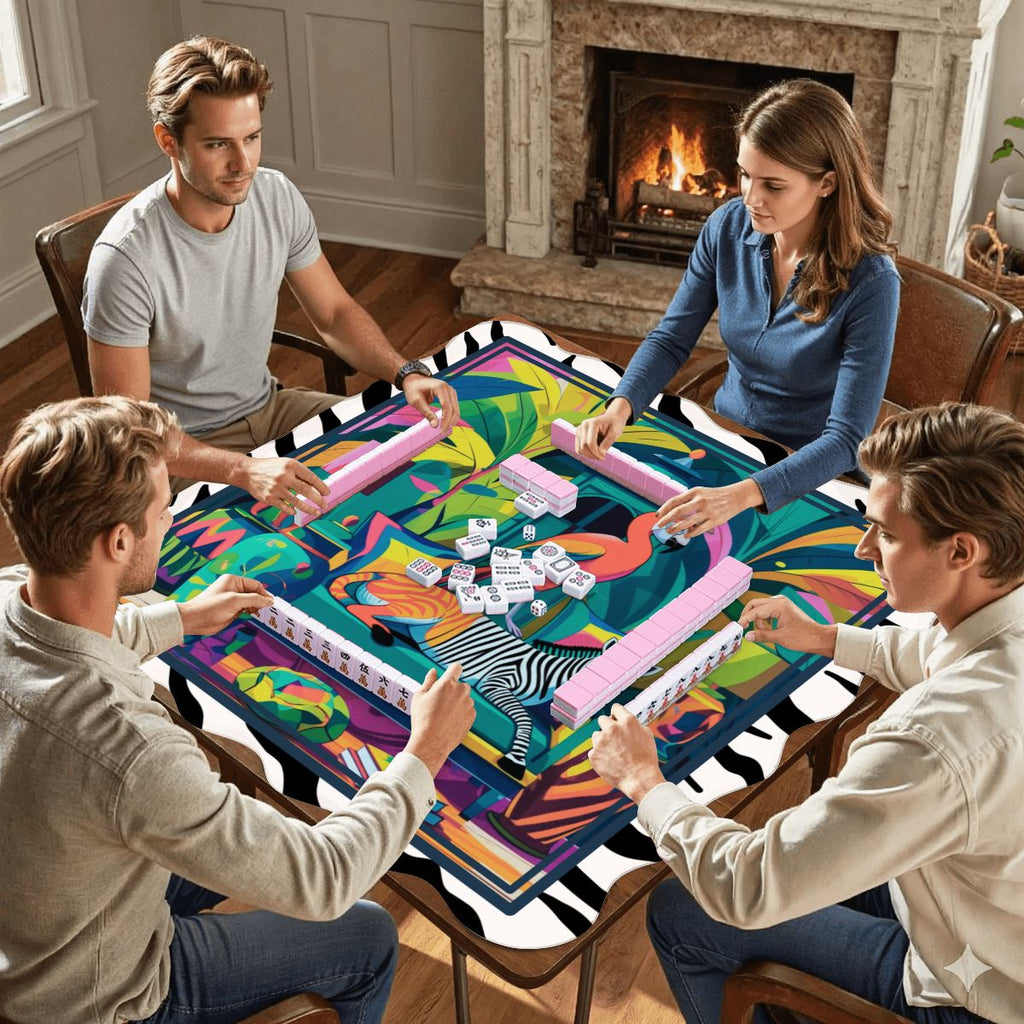 Wild Thang Animal Safari Scalloped Mahjong Mat