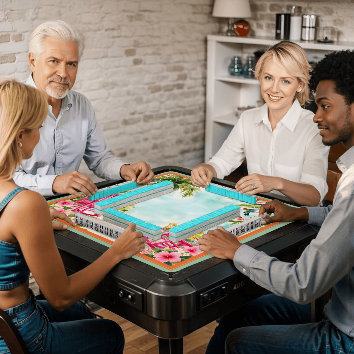 Southern Charm Tropical Island Vibes Mahjong Mat